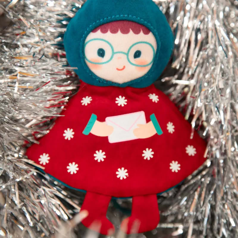 Gioco per bambini a forma di elfo fosforescente reversibile che diventa un albero di Natale